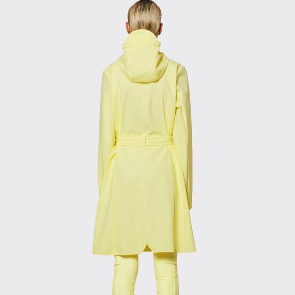 NEW‎ | Rains Curve W Women's Trench Waterproof Rain Jacket Straw Yellow Small - Picture 3 of 8